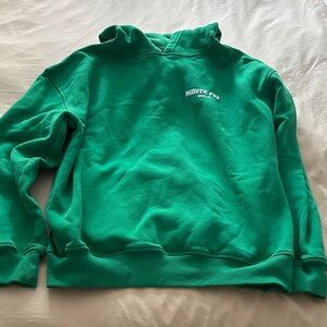 Green Hoodie with White Text